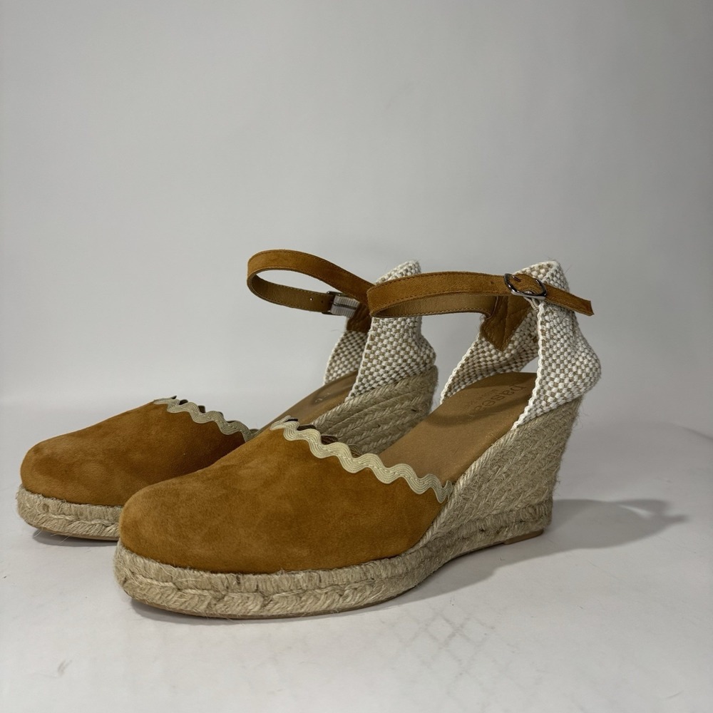 Paseart Suede Leather Esparille Wedge Shoes Made In Spain Size 40  (7.5 uS) - Picture 3 of 13
